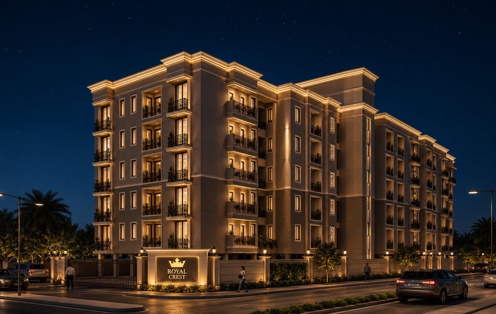 Royal Crest warm evening exterior