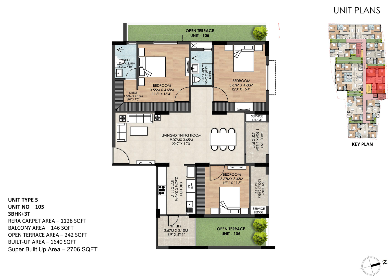 Unit Plan Flat Number 105