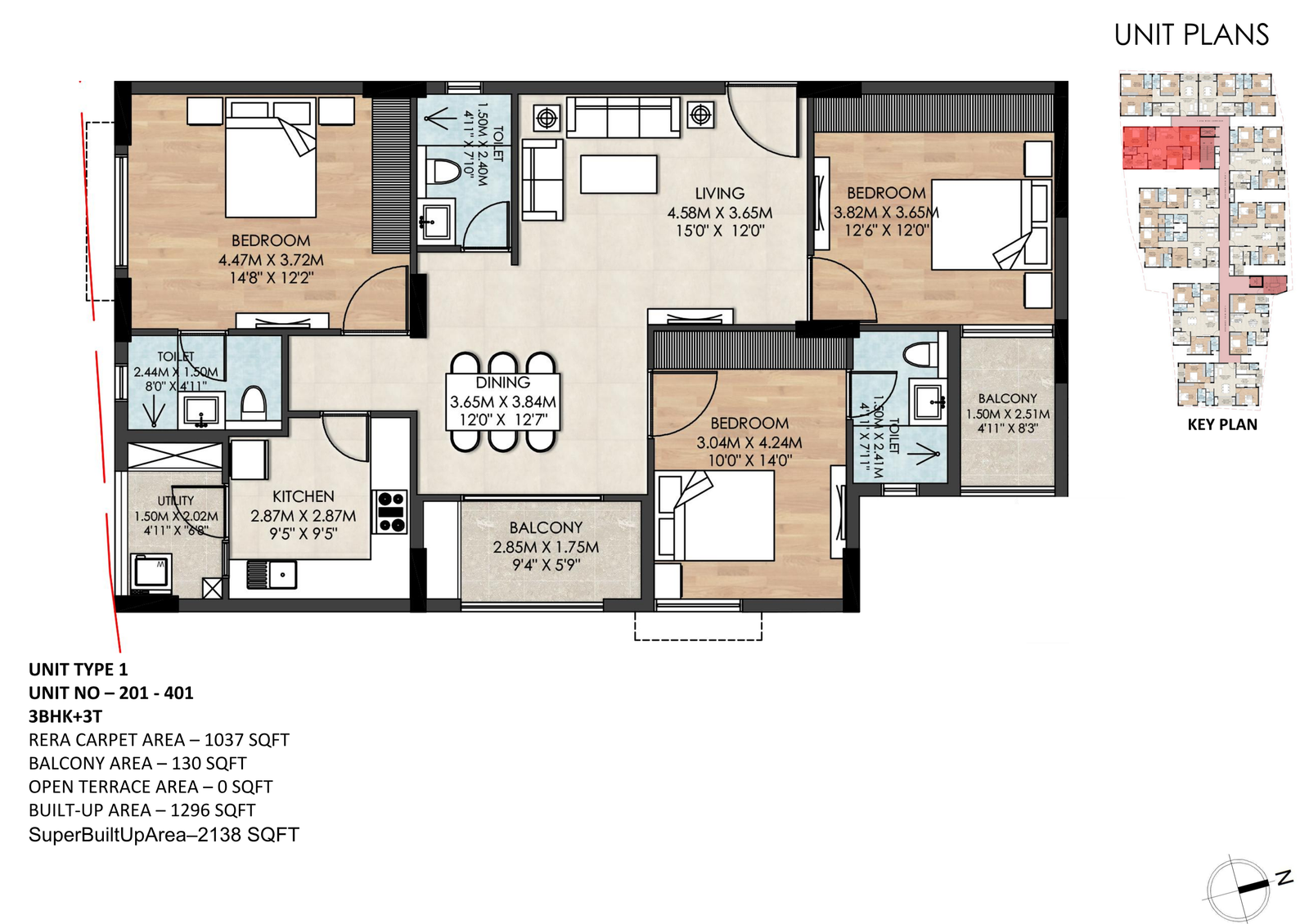 Unit Plan Flat Number 201-301-401
