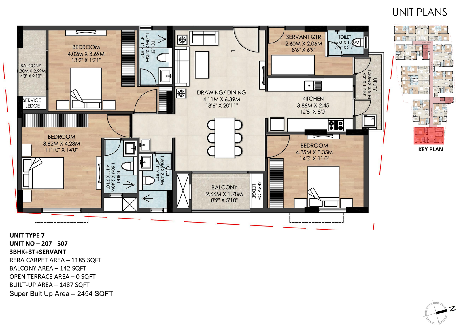 Unit Plan Flat Number 207-307-407-507