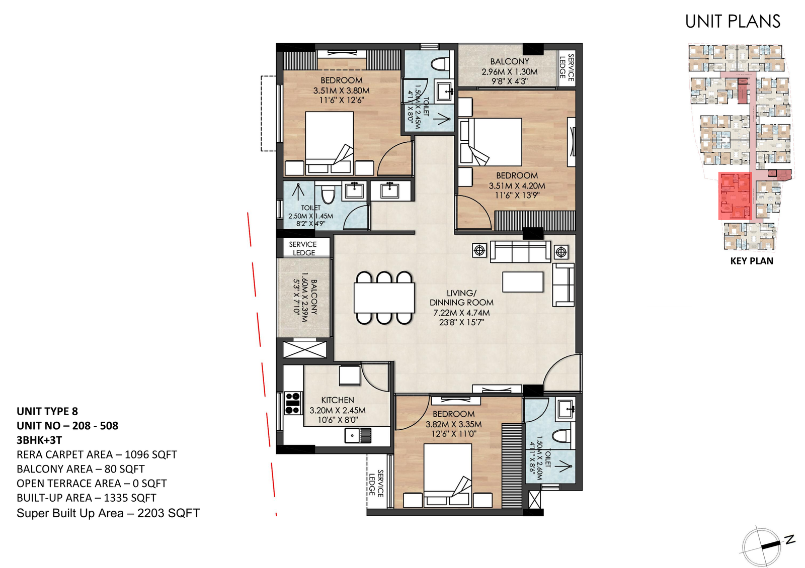 Unit Plan Flat Number 208-308-408-508