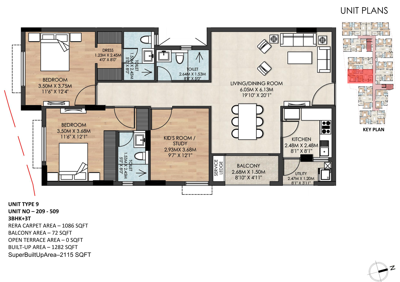 Unit Plan Flat Number 209-309-409-509