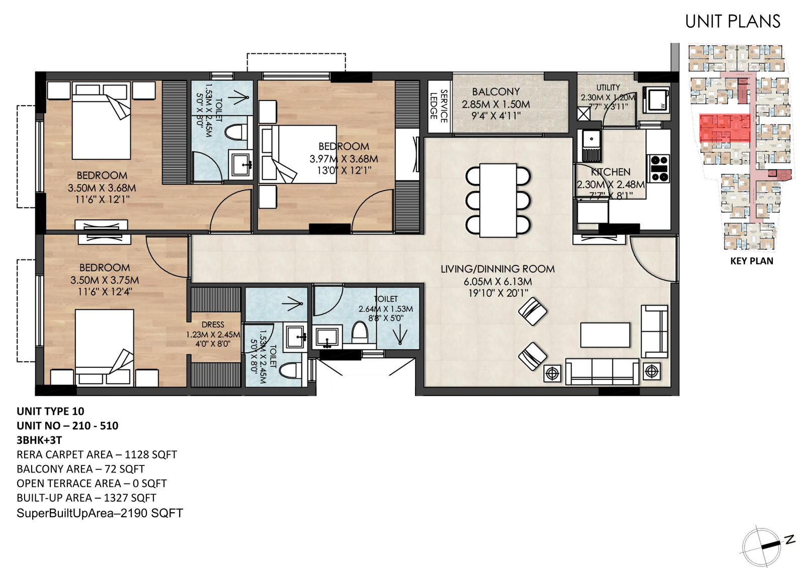 Unit Plan Flat Number 210-310-410-510